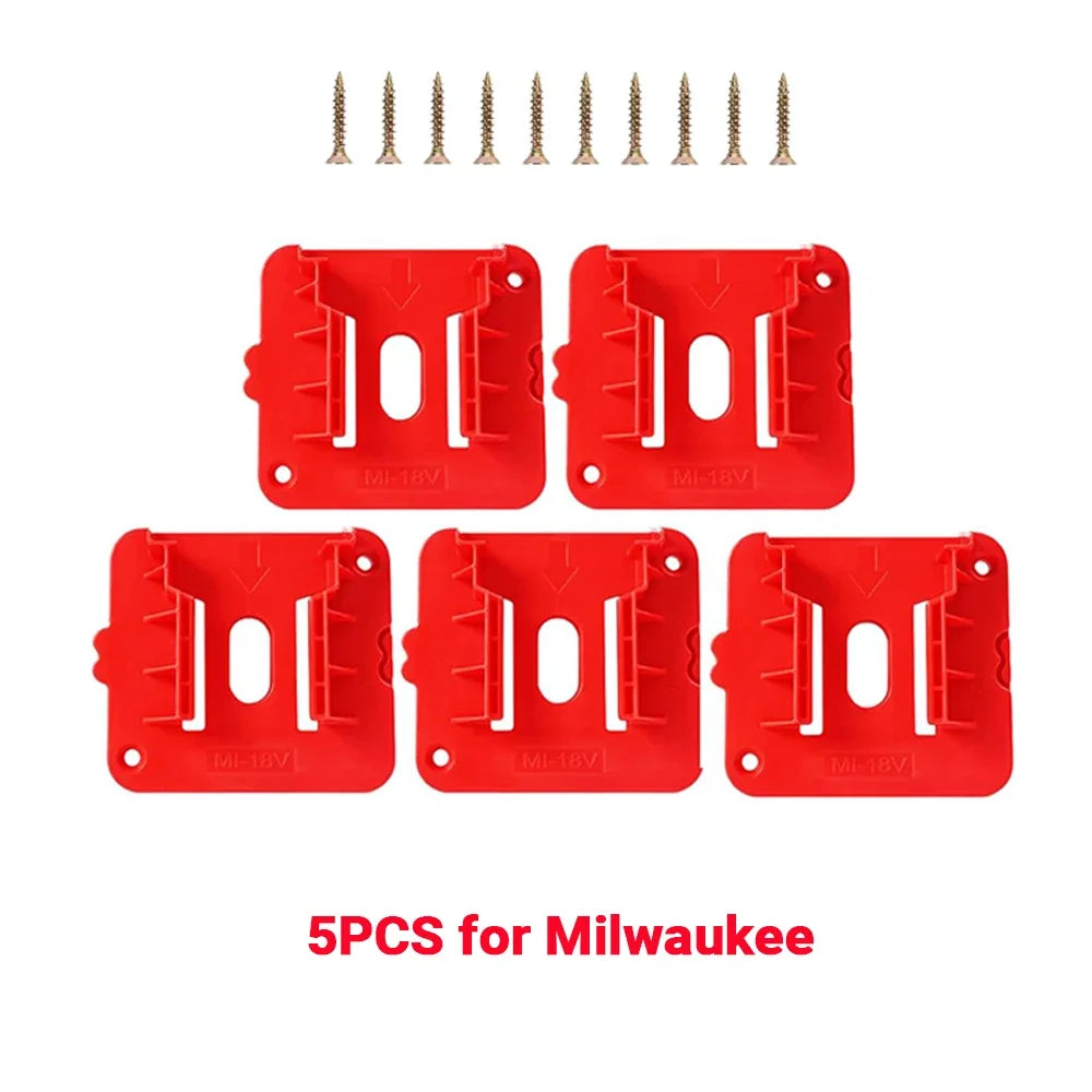 Wall-Mounted Battery Holder for Milwaukee M18 Batteries
