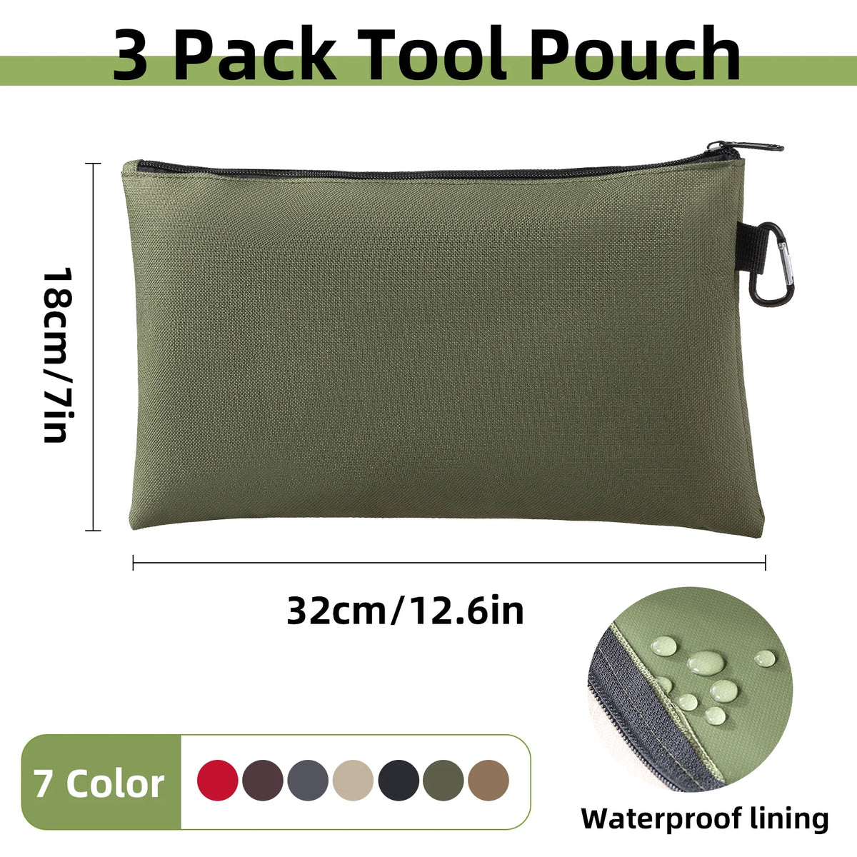 Portable Tool & Organizer Roll-Up Storage Bag with Secure Zipper
