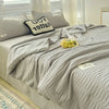 Lightweight Washed Cotton Quilt Set – Breathable Summer Bedding with Printed Pattern