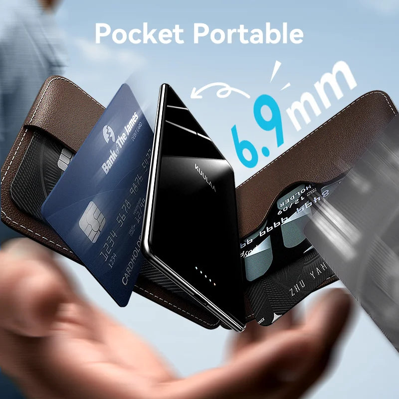 Slim Magnetic Wireless Power Bank with LED Light