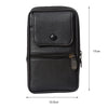 Black vintage genuine cowhide leather crossbody sling bag with a flap and zippered pocket