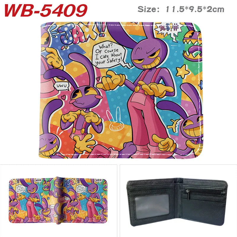 PU Leather Bifold Card Holder Wallet with Cartoon Print