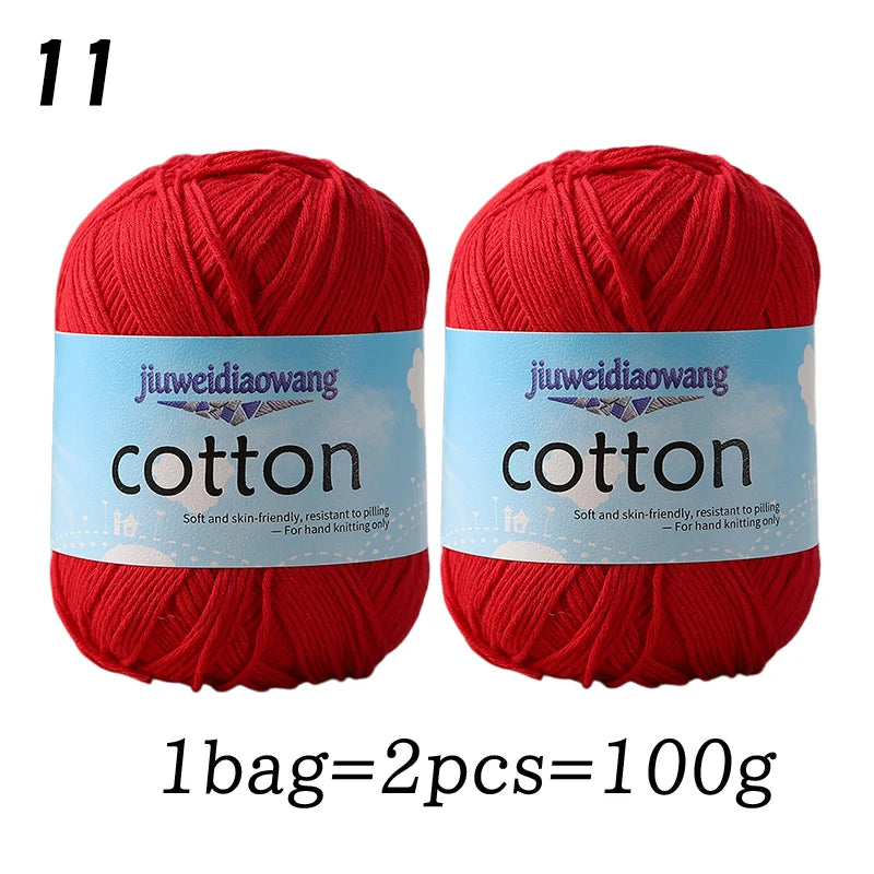 Premium 100% Cotton Yarn – Medium-Fine Weight for All-Season Knitting