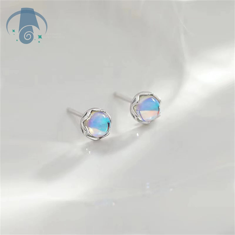 Minimalist Moonstone Stud Earrings