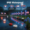 Solar-Powered LED American Flag Garden Light