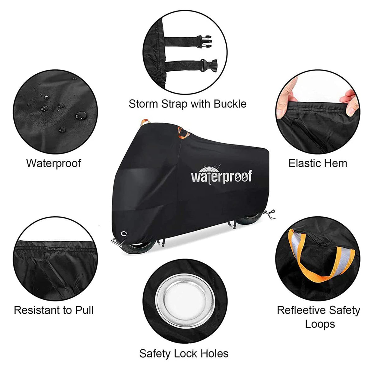All-Weather Waterproof Motorcycle Cover with Storage Bag