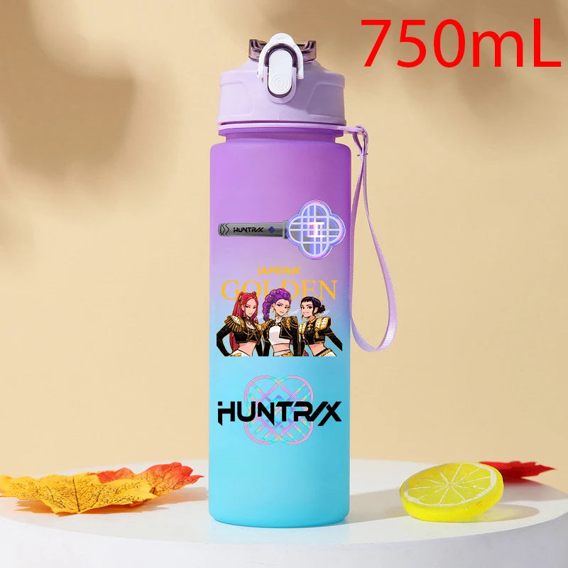 KPOP Demon Hunter 750ml Plastic Water Bottle