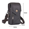 A dark brown vintage genuine cowhide leather crossbody sling bag with a padded strap and zipper.