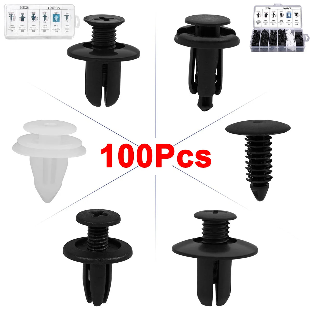 Durable Push-Type Retainer Clips for Car Trim and Body Panels