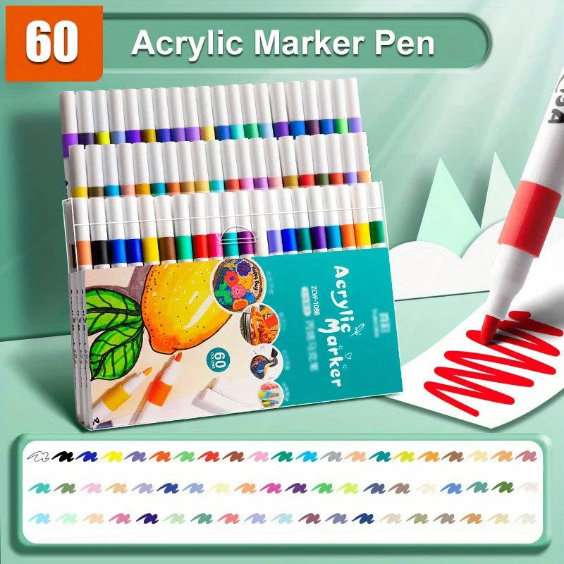 Acrylic Paint Markers Set with Fine Tip – Waterproof & Permanent for Art and DIY