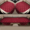 A deep red quilted plush car seat cover designed as a universal anti-slip protector for front seats.