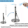 Stainless steel integrated spray bottle and paper towel holder for cleaning efficiency