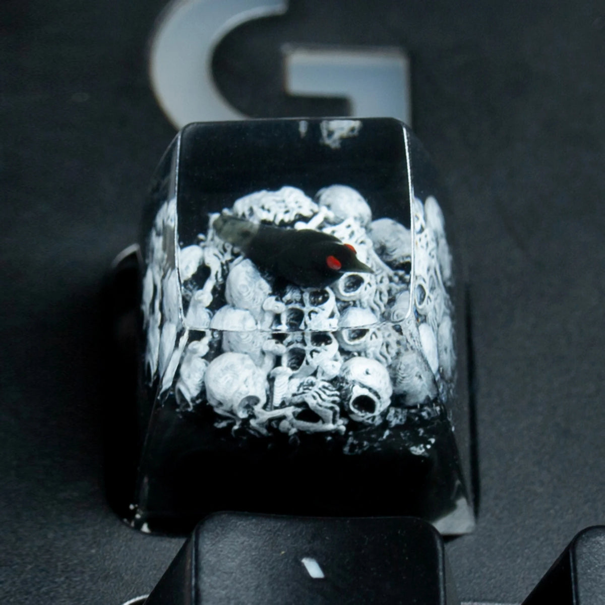 Gothic Skull Artisan Resin Keycap for Mechanical Keyboards
