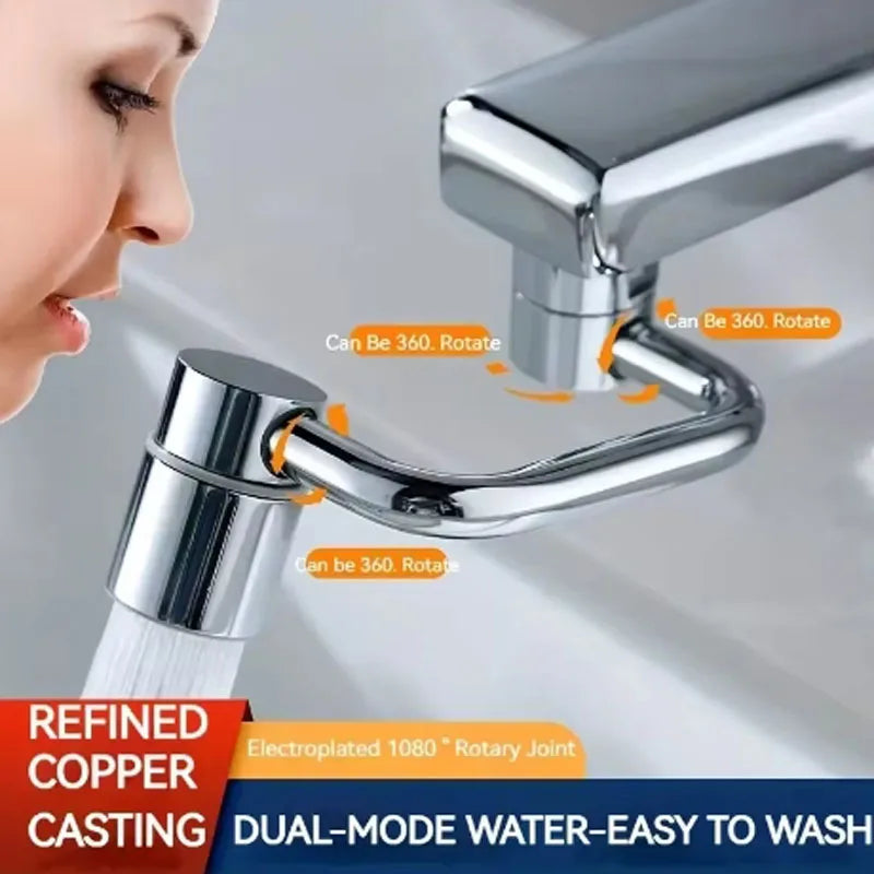 Wasserhahn-Verlängerung aus Edelstahl mit 1080° Schwenkbarkeit