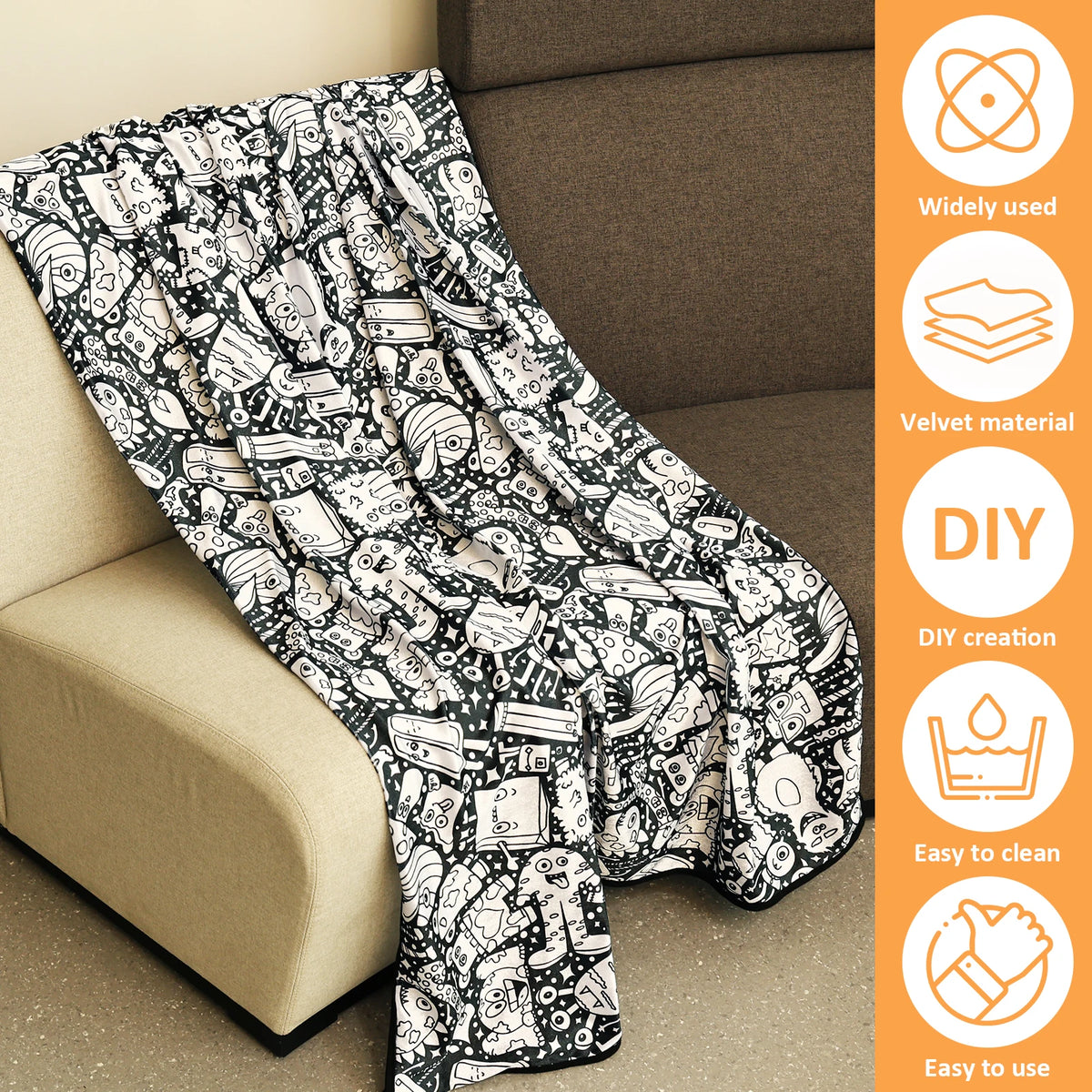 Reusable Coloring Blanket with 24 Markers