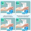 Four adjustable settings of a wall-mounted infrared automatic foam soap dispenser demonstrating different liquid outlet times