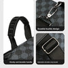 Men's Waterproof PU Leather Crossbody Bag with Geometric Pattern