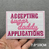 Pink Embroidered Iron-On Letter Patches for Clothing & Accessories