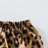 Kids' Cartoon Leopard Print Pajama Set with Short Sleeves