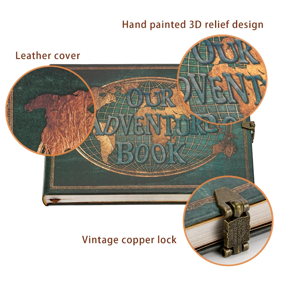 Vintage Leather-Style DIY Travel Photo Album for Memories