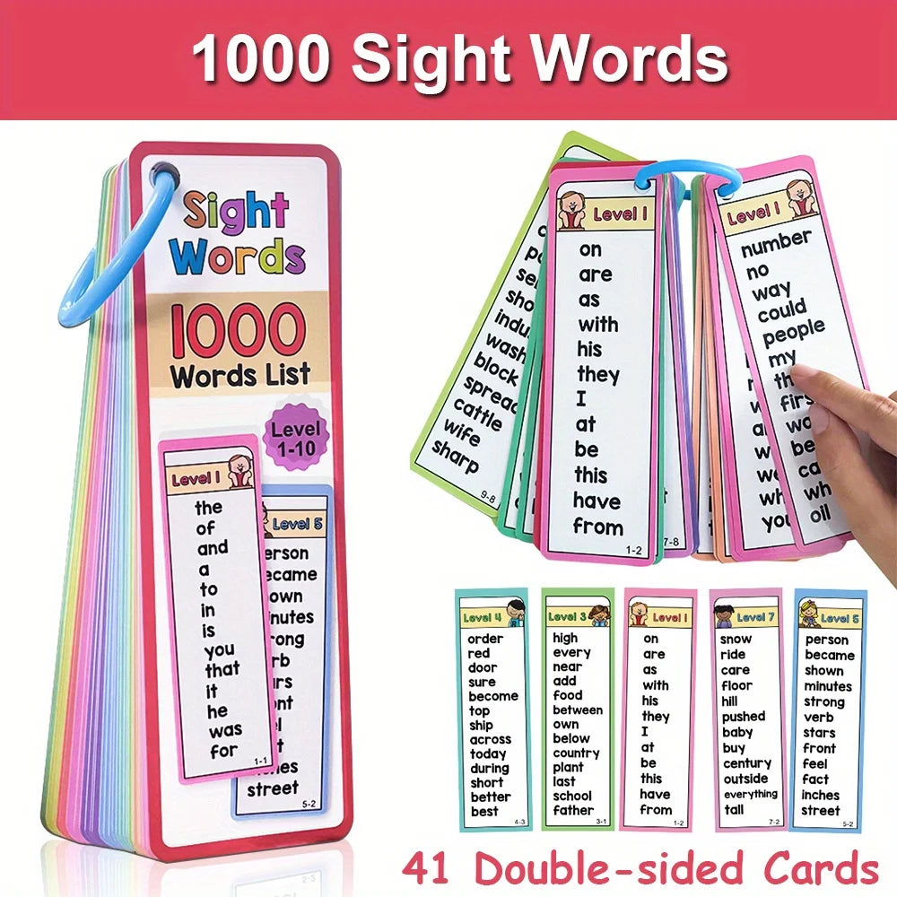 Sight Words Flash Cards for Kids – 1000 Double-Sided Learning Cards