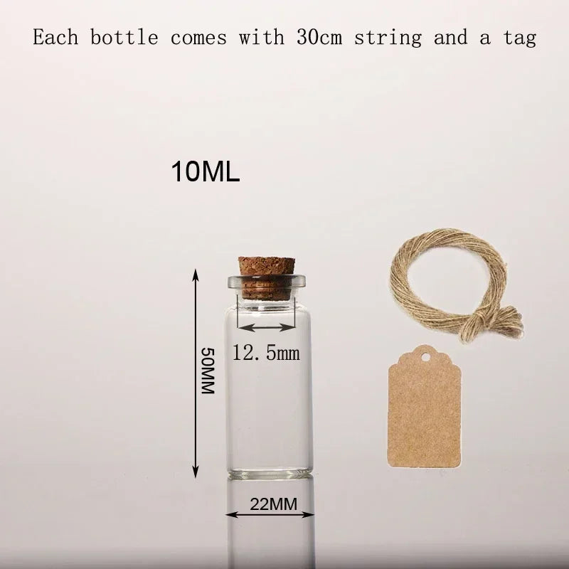 Mini Glass Bottles with Cork Stoppers for DIY Crafts and Gifting