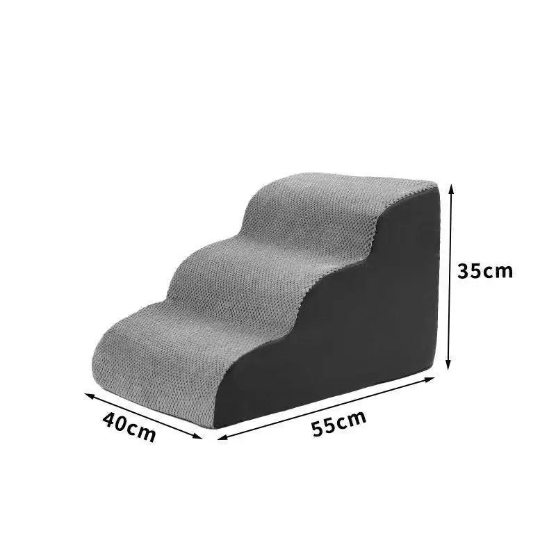 Curved Pet Stairs for Beds and Sofas