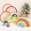Montessori Rainbow Arch Blocks – 12-Piece Wooden Stacking Toy