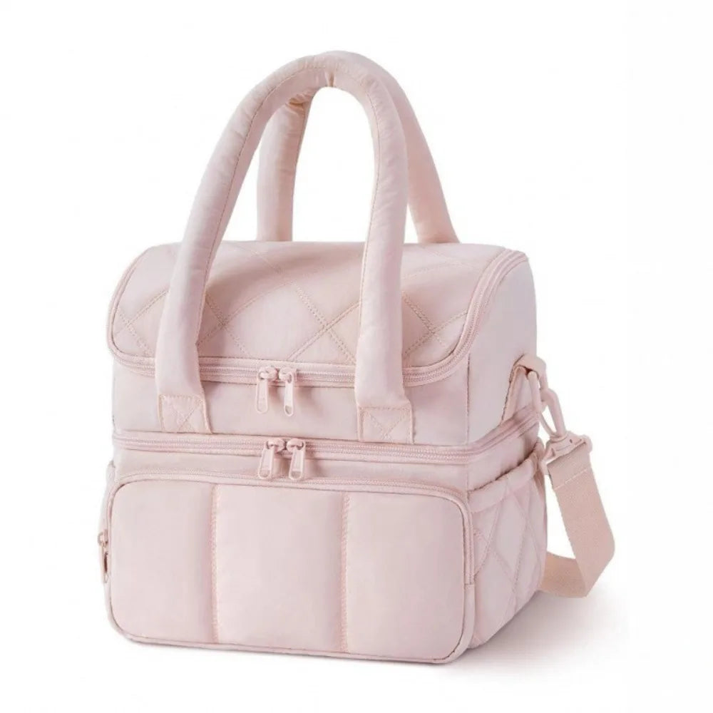 Insulated Double-Deck Lunch Tote with Leakproof Lining