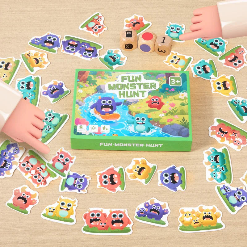 Catch the Monster! Montessori Color & Shape Matching Board Game for Kids