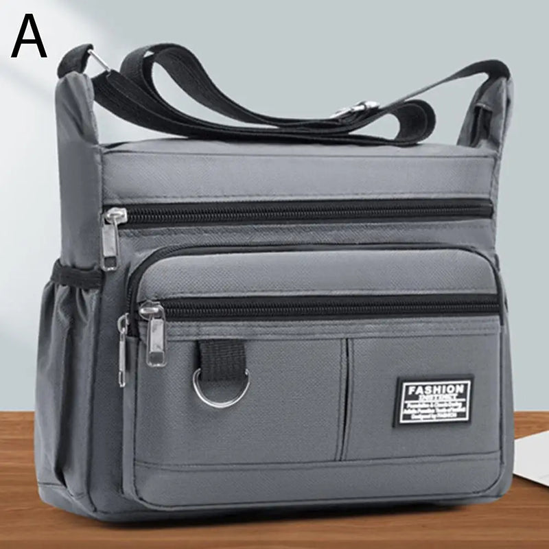 Men's Waterproof Crossbody Bag with Multi-Pocket Storage