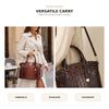 Vintage Croc-Embossed Structured Satchel Handbag
