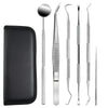 A set of premium stainless steel dental care tools including a spoon and various dental instruments.