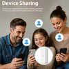 A family sharing a smart motion sensor with WiFi and Zigbee compatibility through a mobile app.