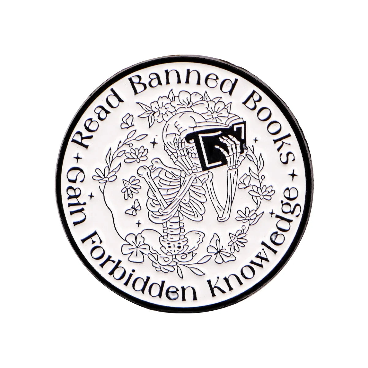 Just One More Chapter Enamel Pin for Book Lovers