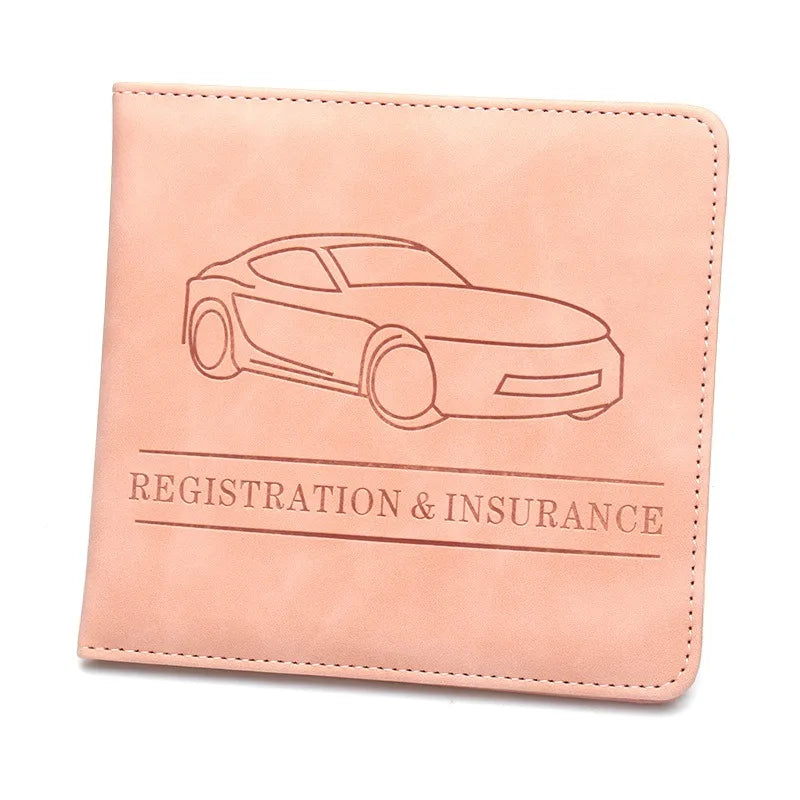 Premium PU Leather Car Document Organizer with Card Slots