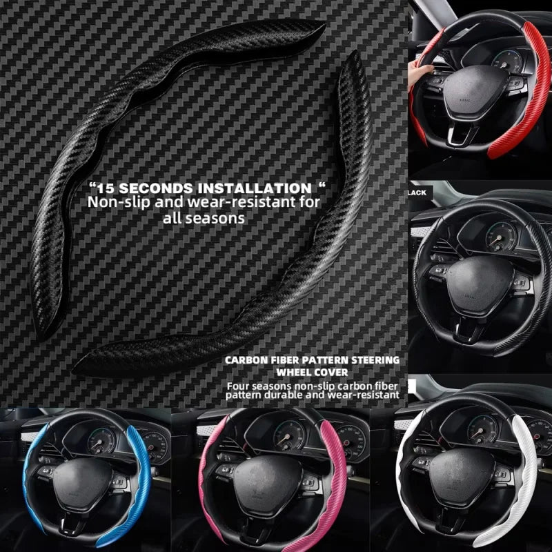 Carbon Fiber Steering Wheel Booster Cover Set (2-Pack)