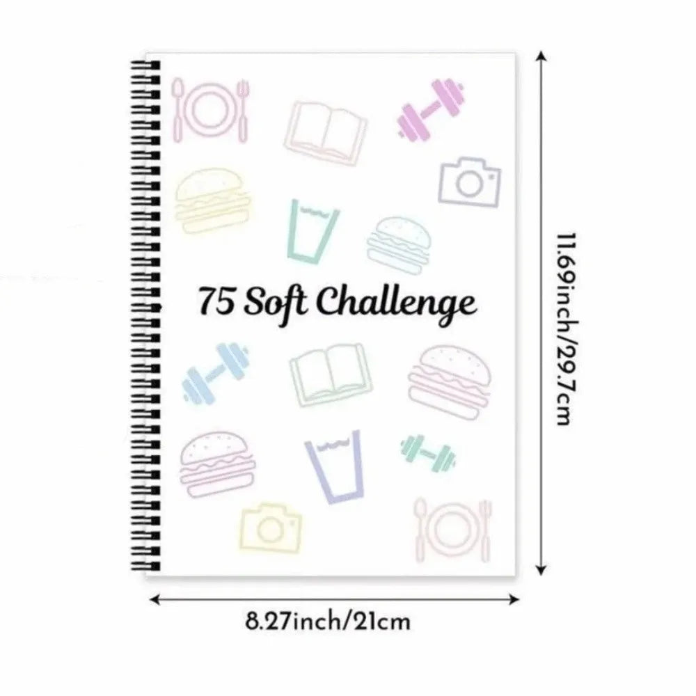 75 Day Hard Challenge Planner Notebook – A5 Hardcover Goal Tracker