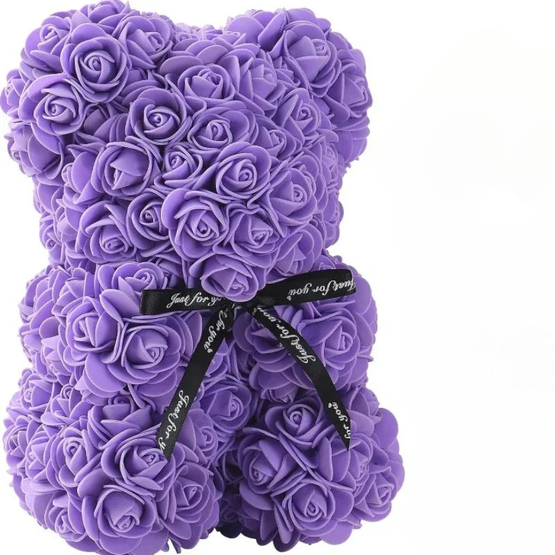 Eternal Rose Teddy Bear Gift for Mom, Valentine's Day & Home Décor
