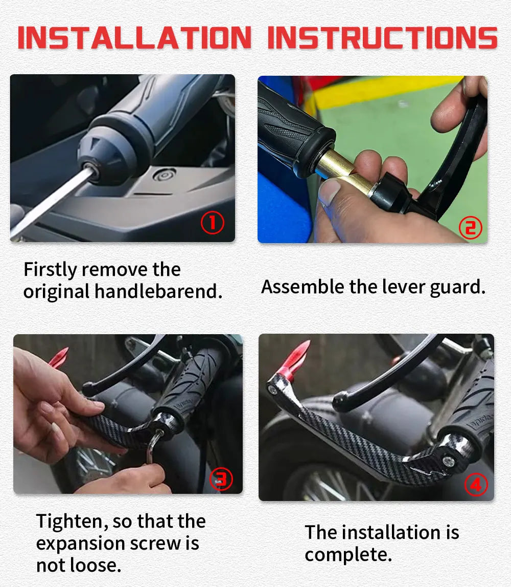 Motorcycle Handlebar Handguards with CNC Aluminum Levers Protector