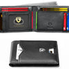 Slim RFID Blocking Leather Card Holder Wallet with Geometric Pattern