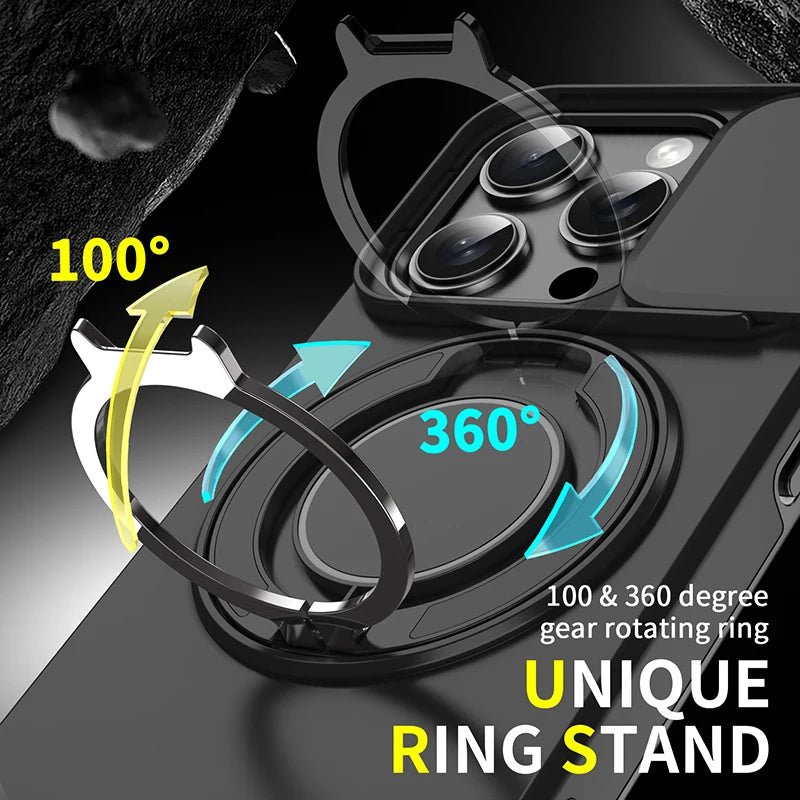 Coque de Téléphone avec Anneau Rotatif 360° pour Voiture