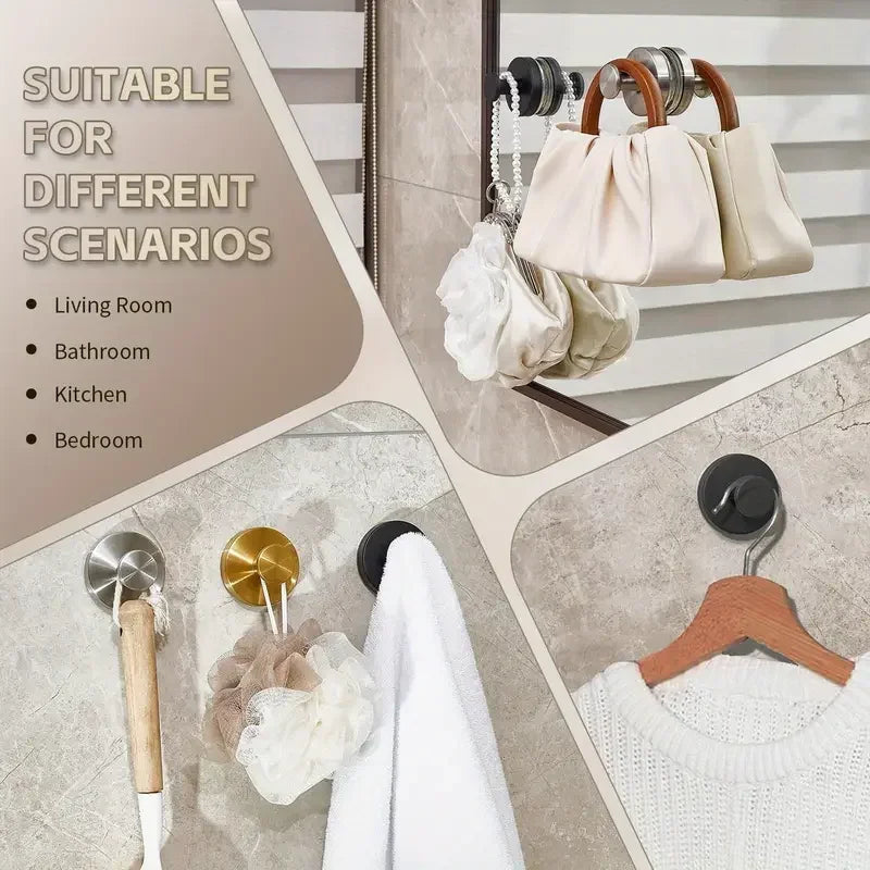 Suction Cup Hooks for Bathroom, Kitchen, and Glass Surfaces