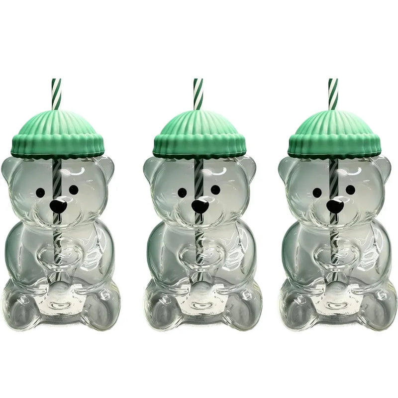 Verre en forme d'ours avec paille