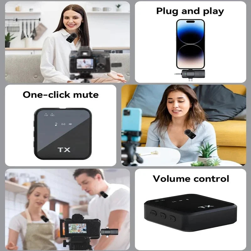 Wireless Lavalier Microphone for Camera, iPhone & Android