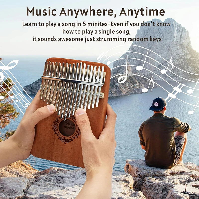 Mahogany Kalimba Thumb Piano with Tuning Kit