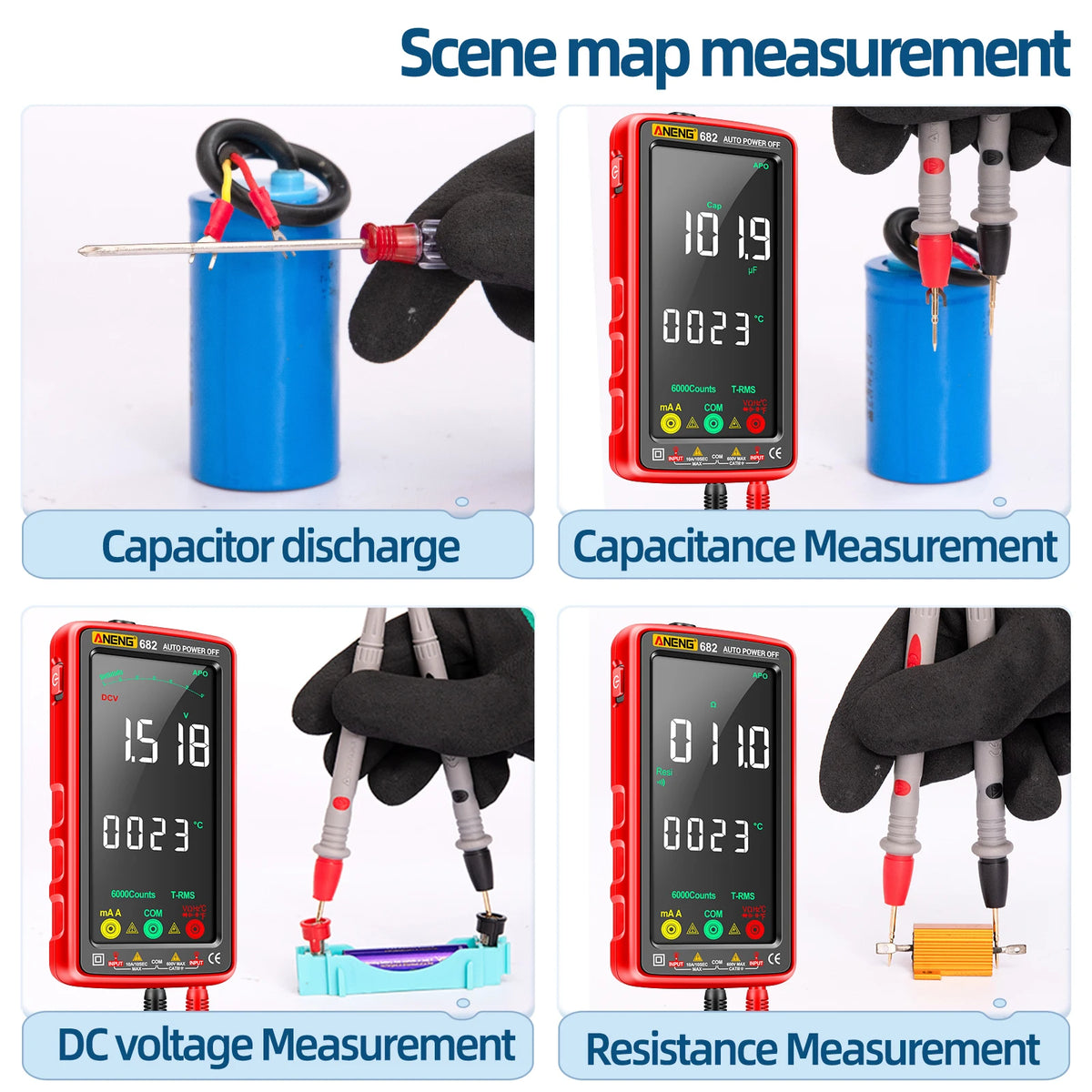 Professional 6000-Count Digital Multimeter with NCV Detection and Rechargeable Battery