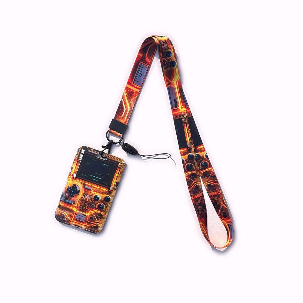Retro Tape Design Lanyard with Card Holder