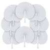 Classic White Folding Paper Hand Fans with Plastic Handles
