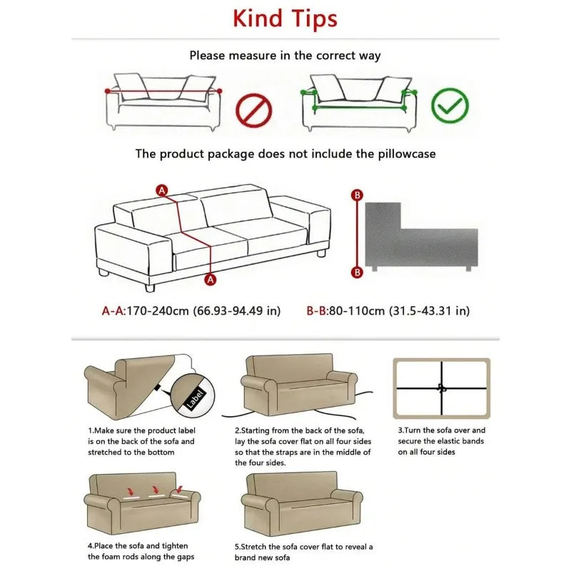 Elastic Stretch Sofa Cover with Non-Slip Backing